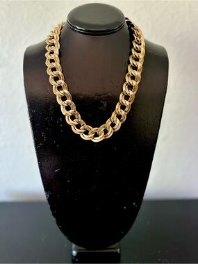 Monet Vintage Gold-Tone Chunky Curb Chain Necklace